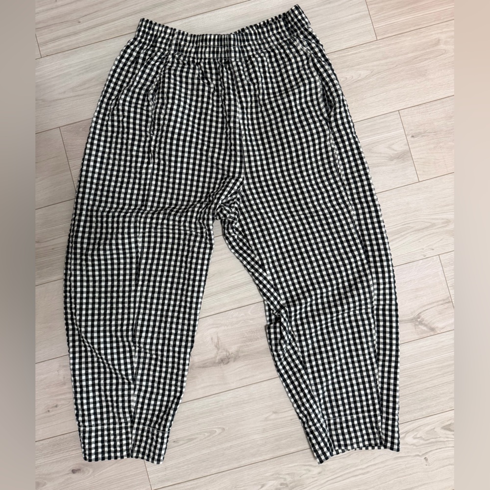 Free People Black & White Gingham Elastic Waist Pants- similar to the Arc pants